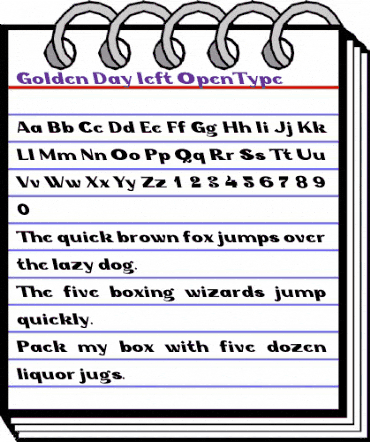 Golden Day left Regular animated font preview Golden Day left Regular animated font preview