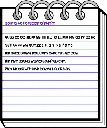 Golf Club Homicide Regular animated font preview