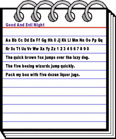 Good And Evil Night Regular animated font preview Good And Evil Night Regular animated font preview