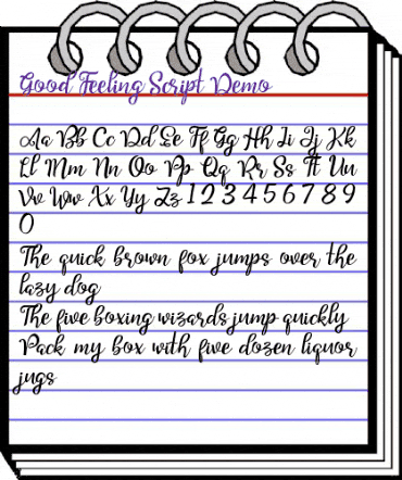 Good Feeling Script Regular animated font preview Good Feeling Script Regular animated font preview