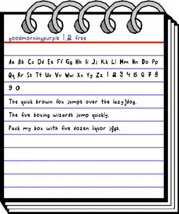 GOODMORNINGPURPLE-free Regular animated font preview