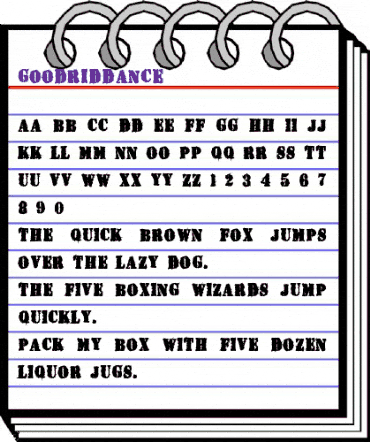 GoodRiddance Regular animated font preview