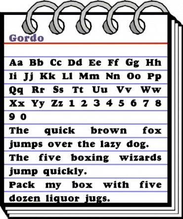 Gordo Regular animated font preview