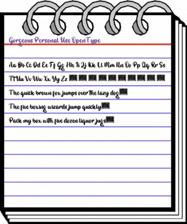 Gorgeous Personal Use animated font preview