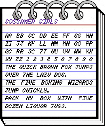 Gossamer Girls Regular animated font preview