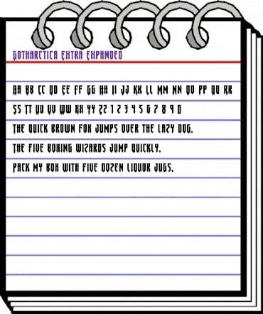 Gotharctica Extra-Expanded Expanded animated font preview