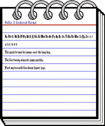 Gothic 32-Condensed Normal animated font preview