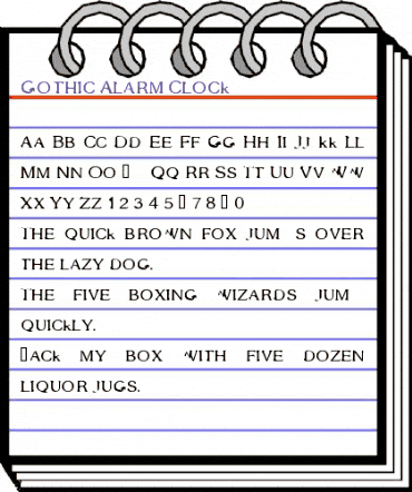 Gothic Alarm Clock Regular animated font preview