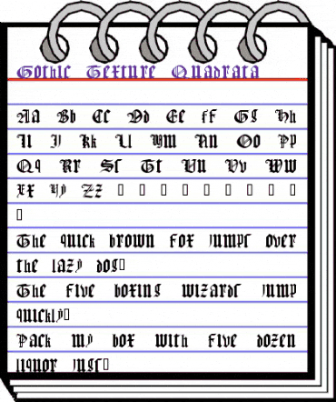 Gothic Texture Quadrata Regular animated font preview