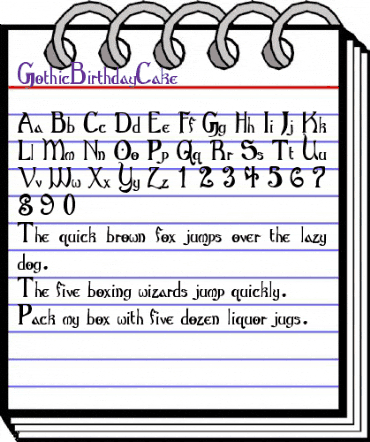 Gothic Birthday Cake Regular animated font preview