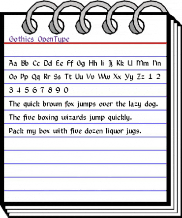 Gothics Regular animated font preview Gothics Regular animated font preview