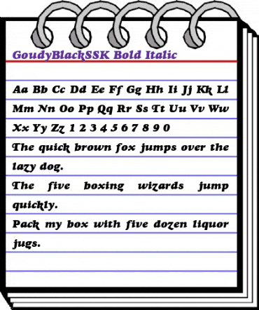 GoudyBlackSSK Bold Italic animated font preview