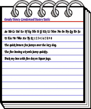 Goudy Fancy Condensed Heavy Italic animated font preview