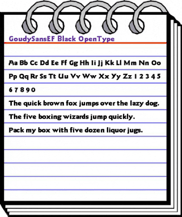GoudySansEF Black animated font preview