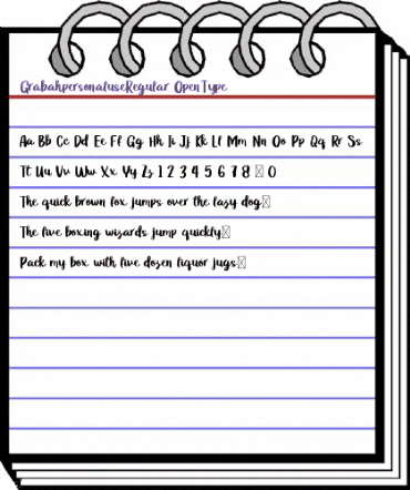 Grabahpersonaluse Regular animated font preview