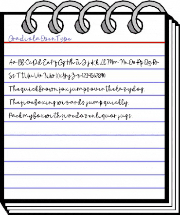 Gradiola Regular animated font preview