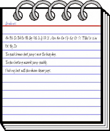 Gradness Regular animated font preview