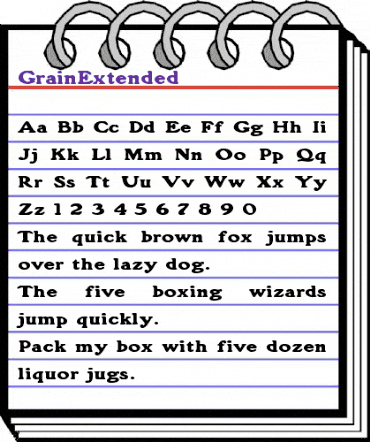 GrainExtended Regular animated font preview
