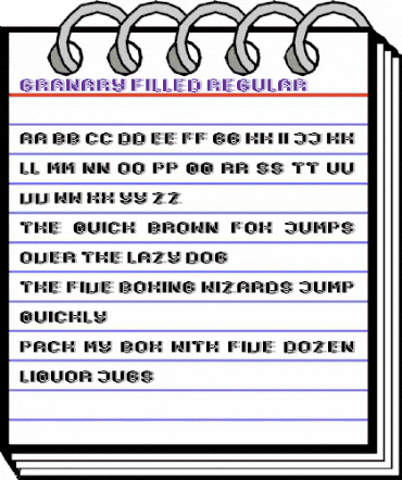 Granary Filled Regular animated font preview