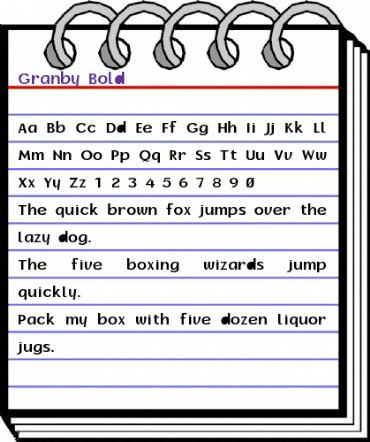Granby Bold Regular animated font preview
