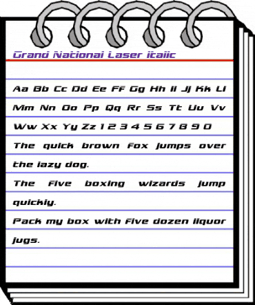 Grand National Laser Italic Italic animated font preview
