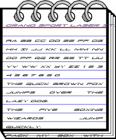 Grand Sport Laser Italic Italic animated font preview