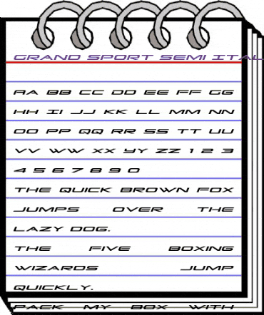 Grand Sport Semi-Italic Semi-Italic animated font preview