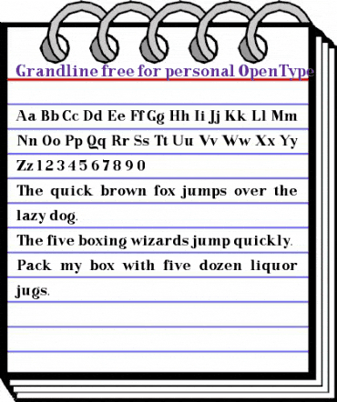 Grandline free for personal Regular animated font preview