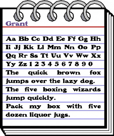 Grant Regular animated font preview