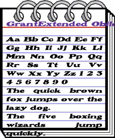 GrantExtended Oblique animated font preview GrantExtended Oblique animated font preview