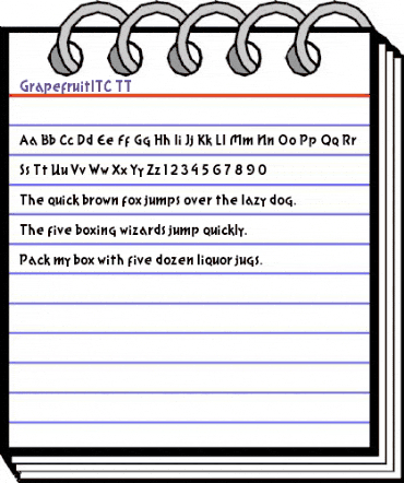 GrapefruitITC TT Regular animated font preview