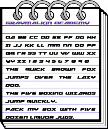 Graymalkin Academy Regular animated font preview