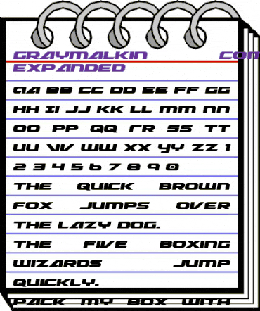 Graymalkin Compact Expanded Expanded animated font preview Graymalkin Compact Expanded Expanded animated font preview