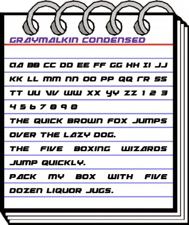 Graymalkin Condensed Condensed animated font preview