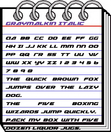 Graymalkin Italic Italic animated font preview