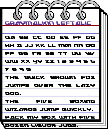 Graymalkin Leftalic Regular animated font preview