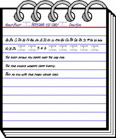 Great Beast (PERSONAL USE ONLY) Regular animated font preview