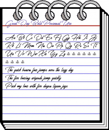 Great Day Bold Personal Use Regular animated font preview
