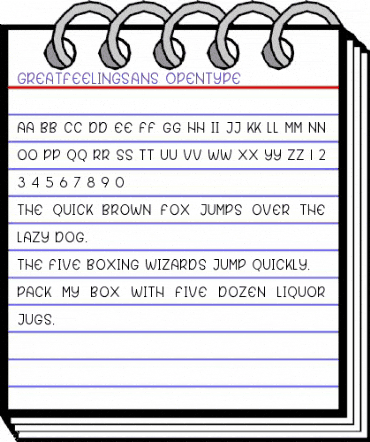 Great Feeling Sans Regular animated font preview