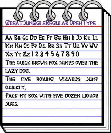 Great Junggle Regular animated font preview