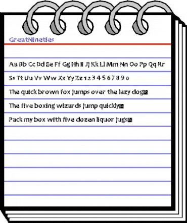 GreatNineties Regular animated font preview