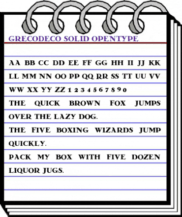GrecoDeco Solid animated font preview