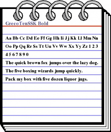 GrecoTenSSK Bold animated font preview