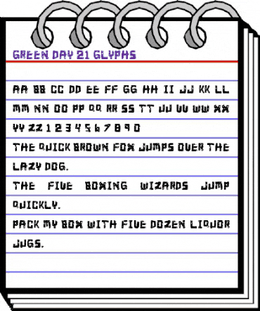 Green_Day_21_Glyphs Regular animated font preview