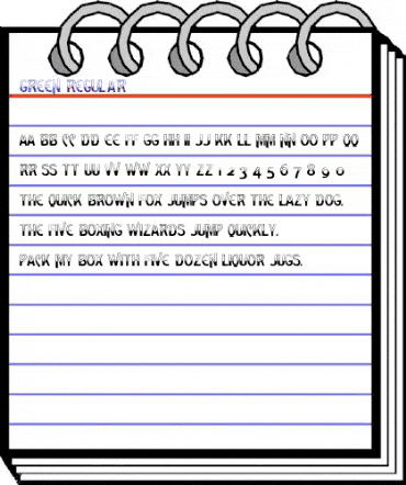 Green Regular animated font preview