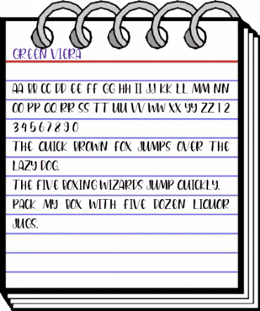 Green Viera Regular animated font preview