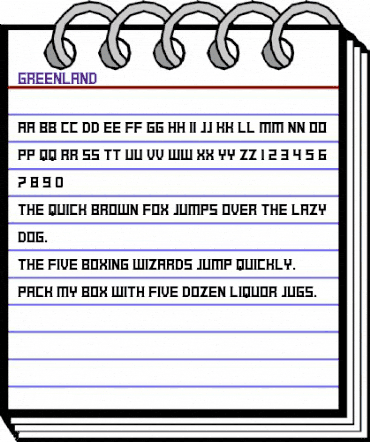 GREENLAND Regular animated font preview