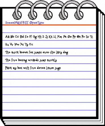 Green Walk FREE Regular animated font preview