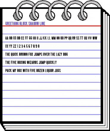 GREETHING BLOCK SHADOW LINE Regular animated font preview