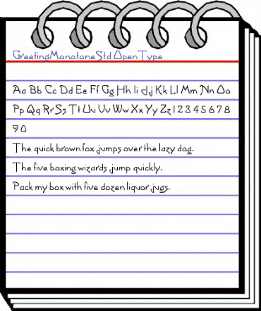 Greeting Monotone Std Regular animated font preview